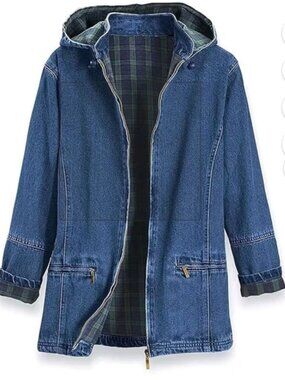 North Style Denim Jacket with Removable Hood